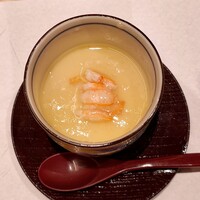 新宿御苑前 鮨らぼ  - 海老と蟹のあんかけ茶碗蒸し