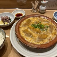 新宿割烹 中嶋 - 柳川鍋定食 税込1,320円、ハーフ 刺身 税込605円