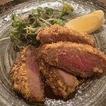 つるとんたん UDON NOODLE Brasserie - だいすきジビエ　鹿さんのカツ　こちらの鹿は身がきめ細やかで私は大好きでした！