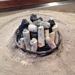 炭が熾してあります