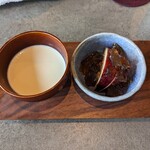 福神来々 - デザート二種(杏仁豆腐、無花果と烏龍茶ゼリー)