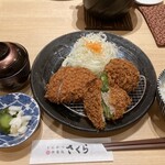 とんかつ神楽坂さくら - 「さくらミックスフライ定食」
