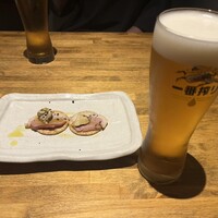 炭火焼イタリアン 海串 ブラーチェ - 鴨とファグラのクロスティーニ
