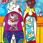 京氷菓 つらら - 店内に飾ってあったアート～!!( ^o^)ﾉ