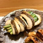 穴子料理と地酒 浅草 川井 - 穴子ニラ巻き　白焼き