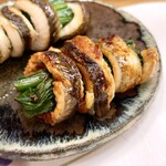 穴子料理と地酒 浅草 川井 - 穴子ニラ巻き　タレ焼き