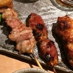 地鶏家心 - KOKOROランチの京赤地鶏の焼き鳥