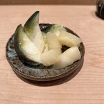 鮨 近藤 - 泉州の水茄子、高知の新生姜