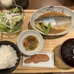 博多もつ鍋やまや - こく旨さばの味噌煮定食