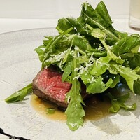 代官山ASO チェレステ 日本橋店 - 肉料理　黒毛和牛の炭火焼き　オリーブのソースタリアータ仕立て