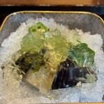 鎌倉 北じま - 鮑肝会えと冬瓜鶏出汁煮氷出汁