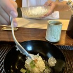 鎌倉 北じま - 大葉と梅の冷やし茶漬け仕上げの氷出汁