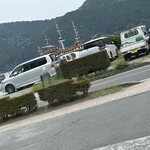 そば処みよし - 店内より芦ノ湖、船！！