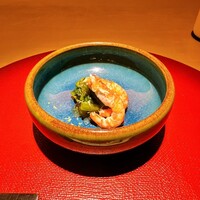 弐ノ蔵 - 北海シマエビ＆北海道産空芯菜のお浸し、ゆず皮