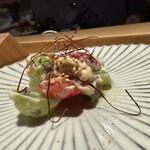 雪花菜 - シャインマスカットとトマトの
      胡麻　マスカルポーネ　クリームチーズ和え