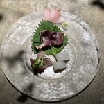 國酒 松 - お刺身4種盛り。金目鯛と鰹が美味かった。