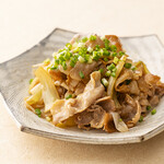 蕎麦六本 - 豚肉とねぎのかえし焼き