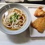 高橋製麺所 - 2025年8月　ひえひえ+とり天+アジフライ　528+154+154円