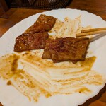 照ちゃん - モツを焼いてくれた♪食べかけ…