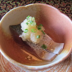 僧伽小野 一秀庵 - 前菜の「秋〆鯖香母酢ジュレ」