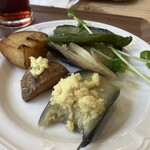 buffet garden veggie+ - ナスの煮浸し、茗荷も最高です。