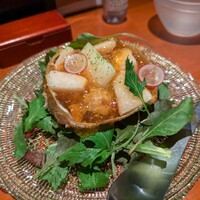 島之内 一陽 - 毛蟹と桃のサラダ