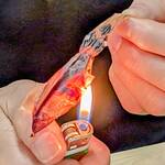 市民酒蔵諸星 - ライターでチリチリ炙って食べるのが諸星流