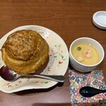 萬国屋 - ⒎蒸物～海鮮茶碗蒸し ⒏洋皿～魚介類のパイシチュー