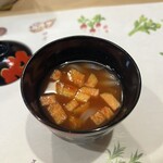 うを徳 - あおりいかエンペラ（耳）のイカそうめん、小樽産紫雲丹・ワッサー・フルーツトマトのお出汁