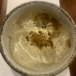 蕎麦 あららぎ - デザートの梅酒ゼリー