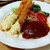 おおくま - 料理写真:Aセット（海老フライタルタルソース、ハンバーグ、野菜サラダ）