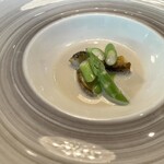 プレスキル - 鮑とアスパラガスのスープ