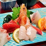 博多の屋台横丁 喜水丸 福岡空港店 - 刺身定食