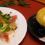 わびすけ新寮 - 季節のサラダとパン釜シチュー