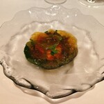 313155028 - じゅんさい沼　コンソメジュレ　ウニ