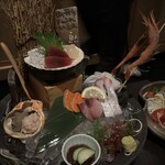 山形Oshoshina 總本店 - 刺身大関盛　美味いと思うネタがなかったです