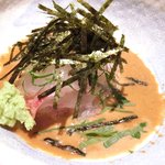東麻布 逢坂  - 『'14/09/29撮影』鯛茶づけ 1200円 の鯛の利久造り