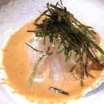 東麻布 逢坂  - 『'14/09/29撮影』鯛茶づけ 1200円 の鯛の利久造り