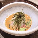東麻布 逢坂  - 『'14/09/29撮影』鯛茶づけ 1200円 の鯛の利久造り