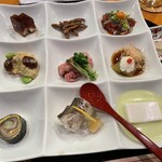 懐石料理 はし本 - 八寸:カマスの寿司とイチジクの天ぷらが季節を感じさせる