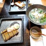 肉和食 月火水木金土日 - 活〆鱧と北海帆立の香味しゃぶ