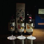 Bar Nave - ① オレンジ：ウィスキー樽熟成
② ベリー：ビール樽熟成
③ シラーカスク：ワイン樽熟成