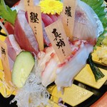 鮮魚の桶盛りと創作天ぷら 天しゃり - 