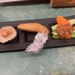 地蔵屋 - お通し。結構ボリューミー