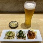 八幡麻婆 雅 - 生中＆前菜盛(1,000円)