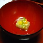 奈良屋旅館 - （夕食）【先附五種】栗豆腐　紅葉人参　平茸