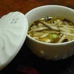 奈良屋旅館 - （夕食）【吸物替り】茶碗蒸し　そばの実餡掛　榎木茸