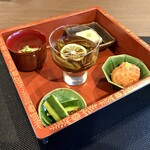 石臼挽手打十割蕎麦 紫翠庵 - 前菜。