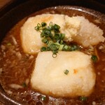 石と肴 地雷也 - 揚げだし豆腐 豆腐に独特のねばりがあって面白い