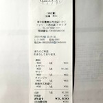 焼鳥 MOZU - レシート。